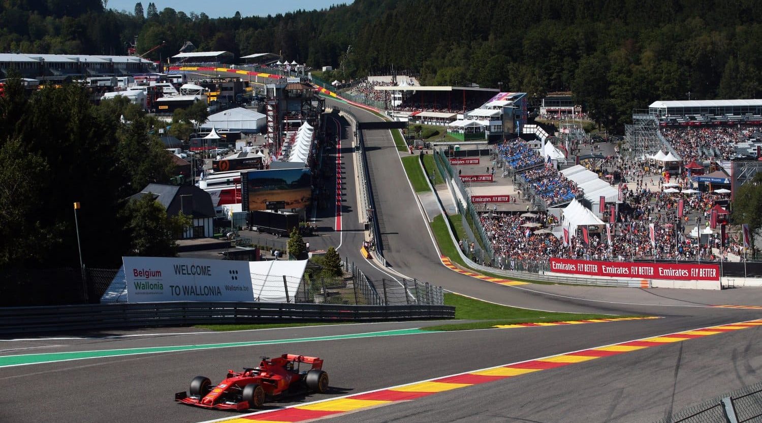 Sebastian Vettel lors de ses années dans l'écurie Ferrari sur le Circuit de Spa-Francorchamps pendant le Grand Prix Formule 1 de Belgique