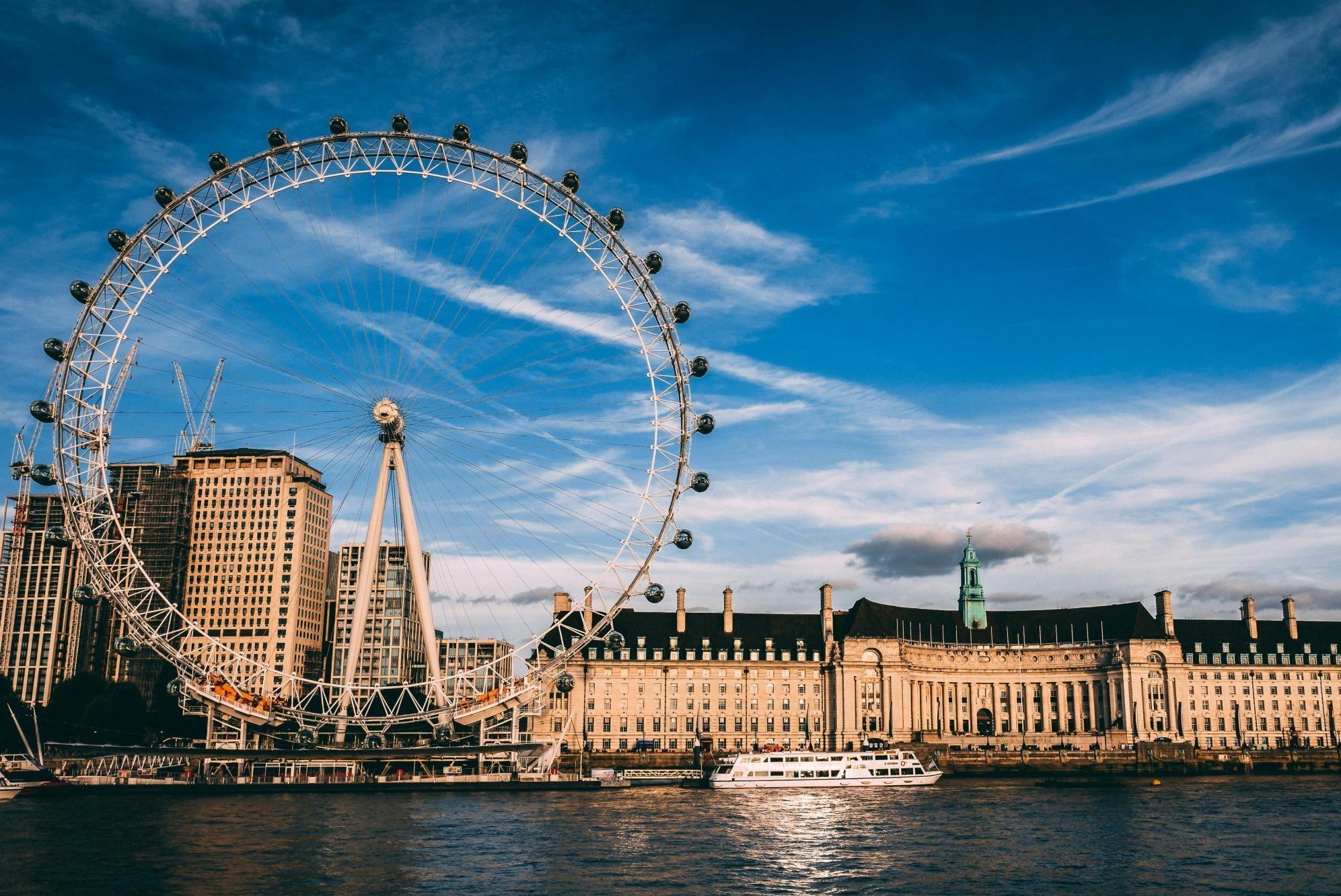 Vue de la Tamise et du London Eye à Londres